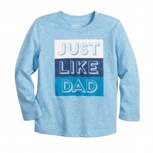 New! Just Like Dad Blue Crewneck Boy’s Baby Toddler Long Sleeve Tee Shirt